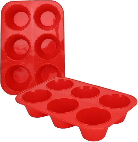 Set Of 2 Large Muffin Pan 6 Molds Silicone Muffin Pan Non-stick Baking Pan For Carousel 1