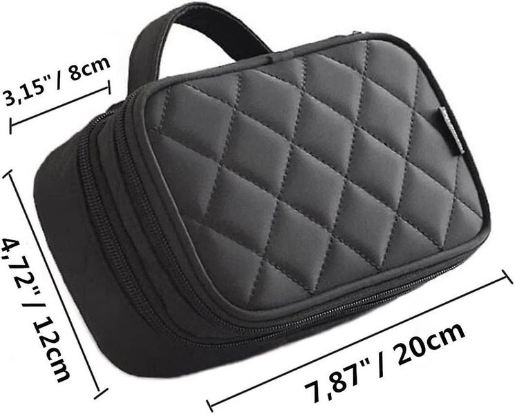 Makeup Bag, Cosmetic Bag Pouch 20 * 12 * 8 Cm Double Layer With Mirror For Women Carousel 4