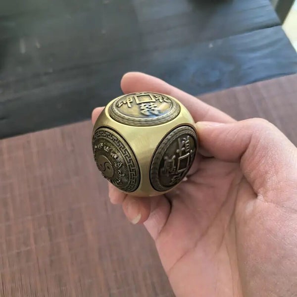 PTN Brass Dice Large Fidget Spinner With 6 Sides Toy Gift - NEW Carousel 1