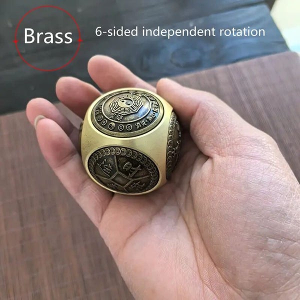 PTN Brass Dice Large Fidget Spinner With 6 Sides Toy Gift - NEW Carousel 2