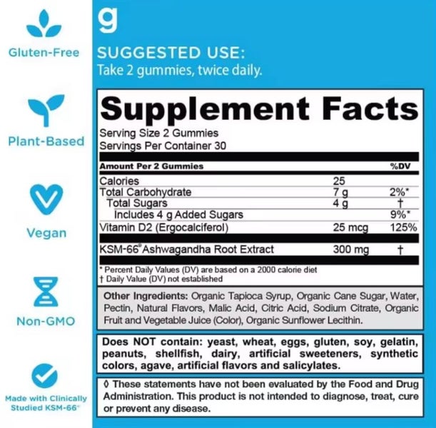 Pure Ashwagandha Gummies I Lab Tested I No Added Sugar I Ashwagandha# Carousel 2