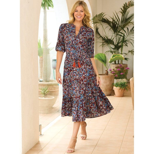 Winter Crinkle Dress - Size 14 - Copper Carousel 1