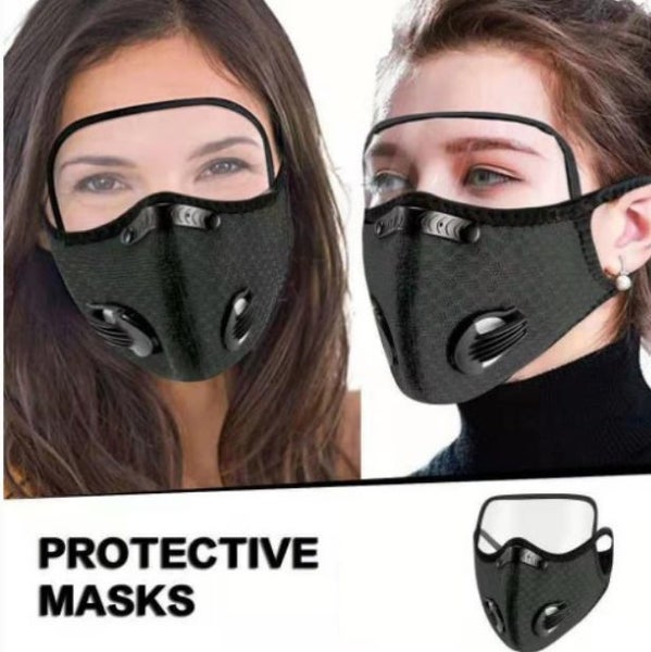 Reusable Face Mask With Filter And Detachable Eye Shield Adults Carousel 2