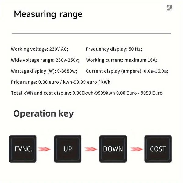 NEW AC Power Meter 240V 10A NZ Plug Socket Digital Watt Energy Meter Carousel 9