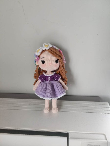 Handmade Crochet Long-Haired Rapunzel Princess Doll Carousel 1