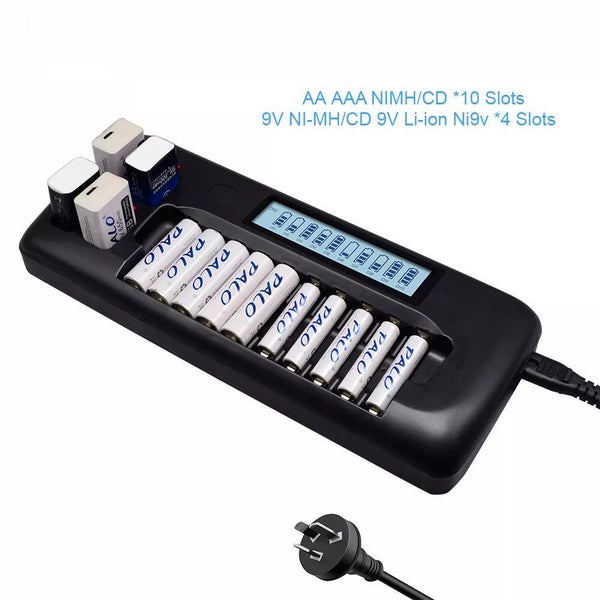 Smart LCD Rechargeable Battery Charger For AA AAA & 9V Ni-MH/CD Li-ion Charging Carousel 1