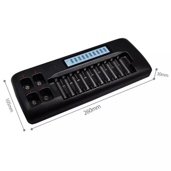 Smart LCD Rechargeable Battery Charger For AA AAA & 9V Ni-MH/CD Li-ion Charging Carousel 2