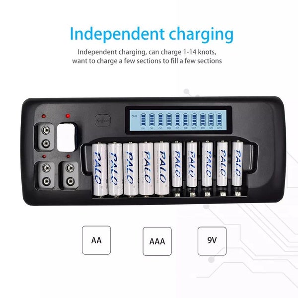 Smart LCD Rechargeable Battery Charger For AA AAA & 9V Ni-MH/CD Li-ion Charging62973866763266112