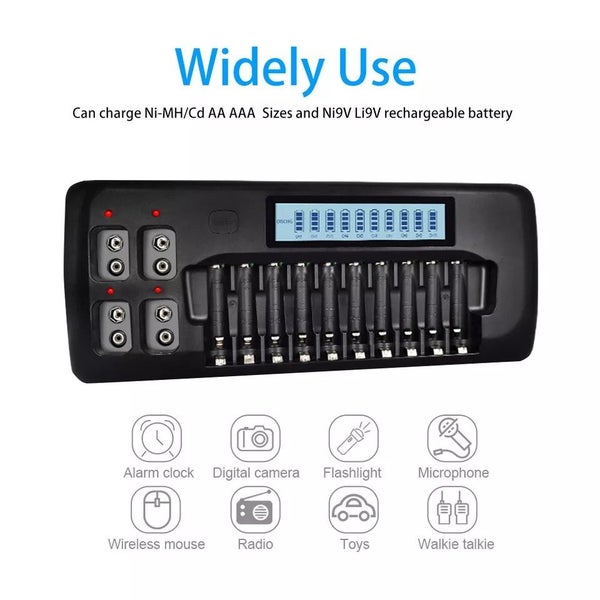 Smart LCD Rechargeable Battery Charger For AA AAA & 9V Ni-MH/CD Li-ion Charging62973866763266113