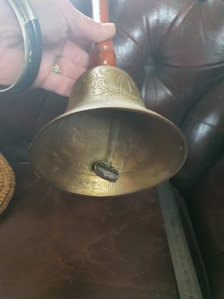 Vintage Etched Brass School Bell Carousel 2