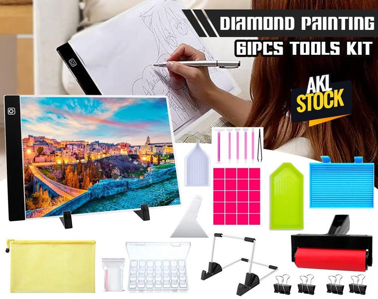 A4 LED Light Box Diamond Painting Tools Kit 61Pcs (Auckland Stock) Carousel 1