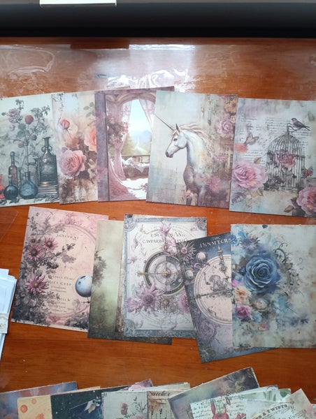 Retro, vintage Scrapbooking decorative Paper 60 Sheets. set 2 Carousel 5