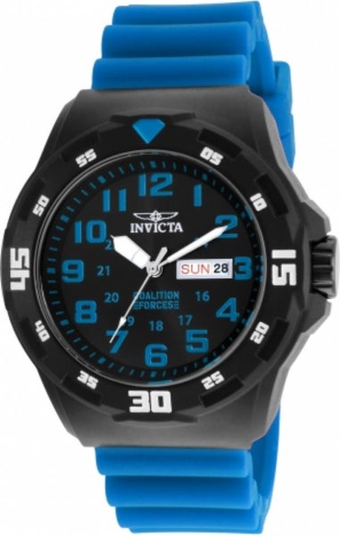 1day-Invicta Men's 'Coalition Forces' 100M Quartz S/S and Silicone Watch Blue Carousel 1