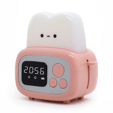 Mini Timer Clock Toaster Lamp Birthday Gifts for Teen Girls Boys Pink Carousel 8