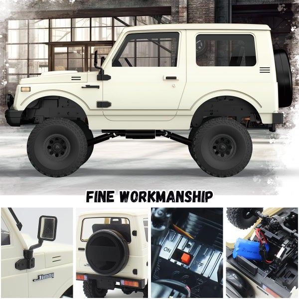 1/10 Scale RC Rock Crawler with LED Lights and Two Batteries for Kids and Adults Carousel 2