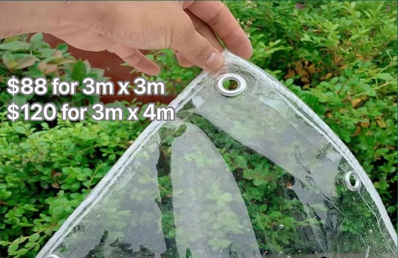 PVC Transparent Tarpaulin With Eyelets Weatherproof, Durable Tarpaulin 3m x 3m Carousel 1