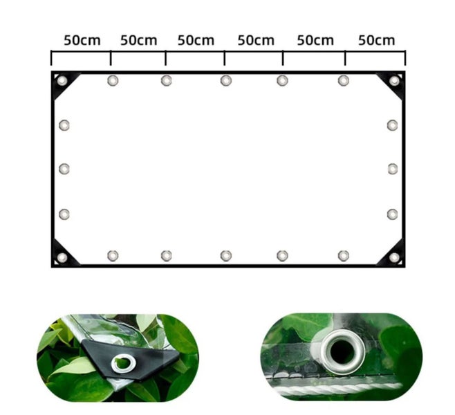 PVC Transparent Tarpaulin With Eyelets Weatherproof, Durable Tarpaulin 3m x 3m Carousel 7