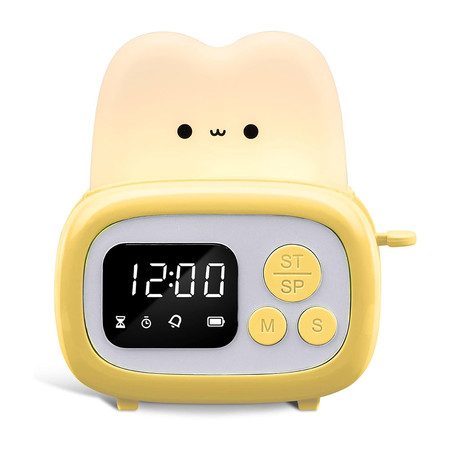 Mini Timer Clock Toaster Lamp Cute Night Light for Kids Yellow Carousel 1