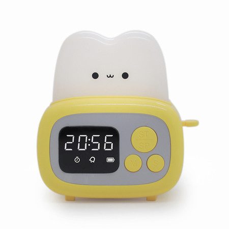 Mini Timer Clock Toaster Lamp Cute Night Light for Kids Yellow Carousel 8