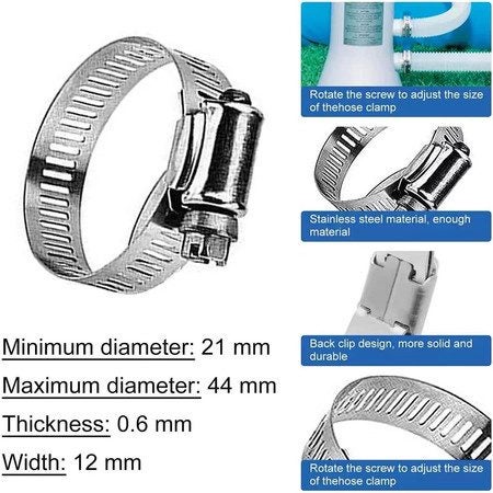 4 Pack Pool Pump Replacement Hose for Above Ground Pools White Carousel 7