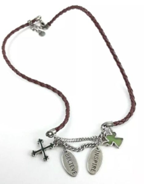 Vintage Liz Claiborne Semi Precious Inspirational Charm Necklace Carousel 3