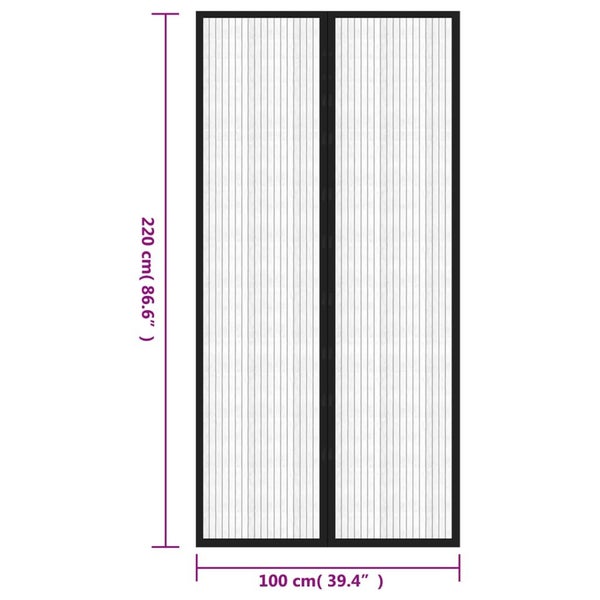 Insect Door Curtains 2 Pcs With Magnet Blocks Black 220X100 Cm Toalni Carousel 2