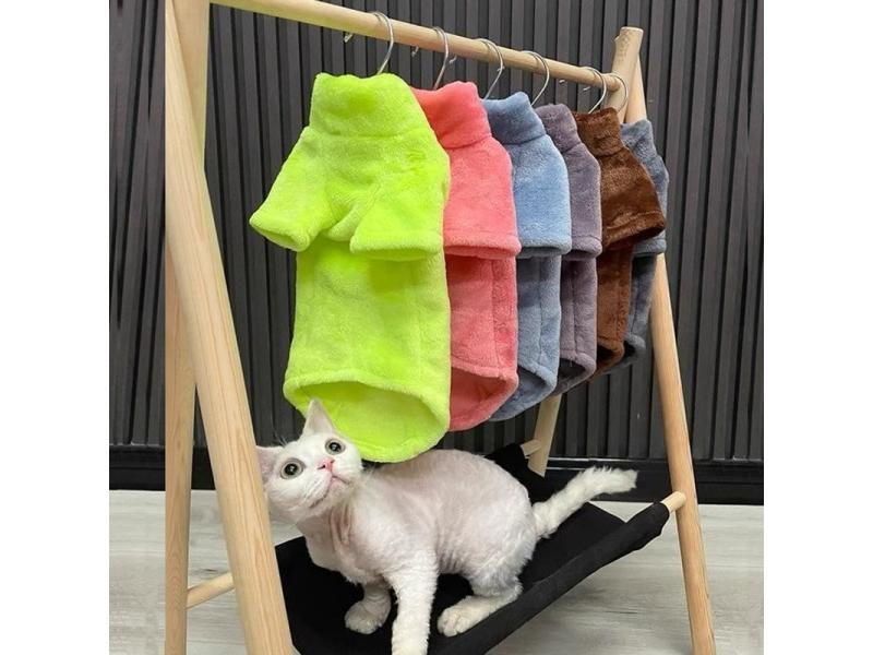 Winter Cat Clothes For Sphinx Chihuahua Thicken Coat Hoodies Carousel 2