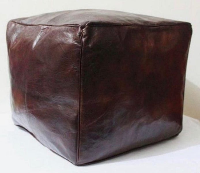 PREMIUM Handcrafted Moroccan Leather Pouf Carousel 1