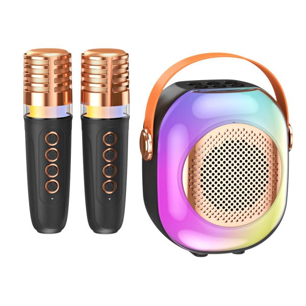 Mini Karaoke Machine with 2 Microphones Karaoke Gifts for Boys Girls Black Carousel 2