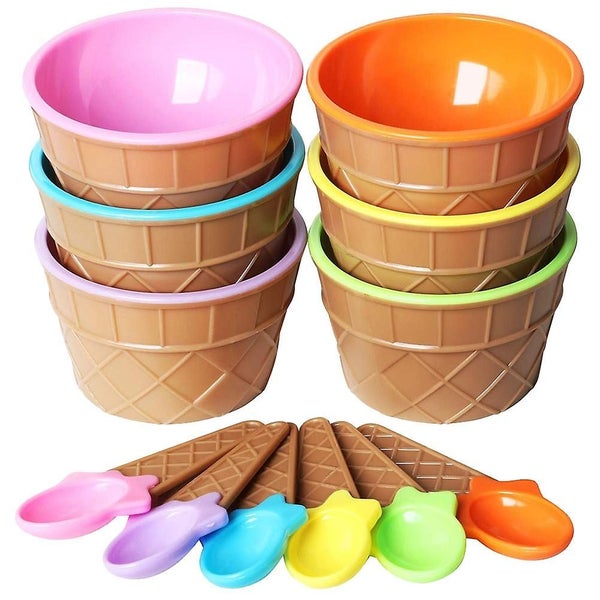 1 Set Of Small Ice Cream Bowls With Spoons Kids Ice Cream Containers Colored Carousel 1