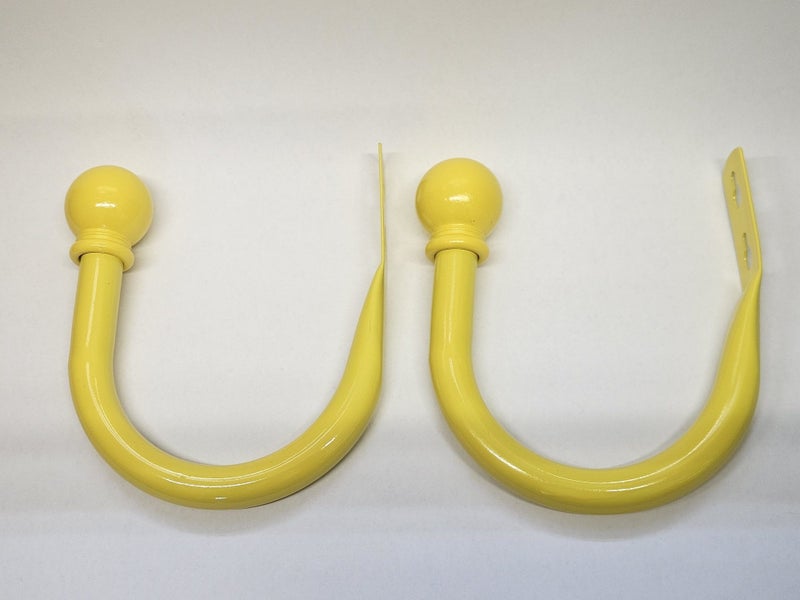 Set of 2 Ball Drapery Curtain Tie Backs / Holdbacks - Yellow Large Carousel 2