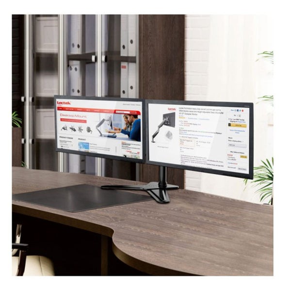Loctek Eco Mount, 10"-30" Dual Monitor Ergonomic Swivel Arm - Free Stand - VESA Carousel 2