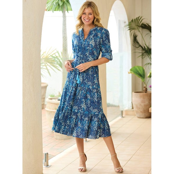 Winter Crinkle Dress - Size 16 - Cobalt Carousel 1
