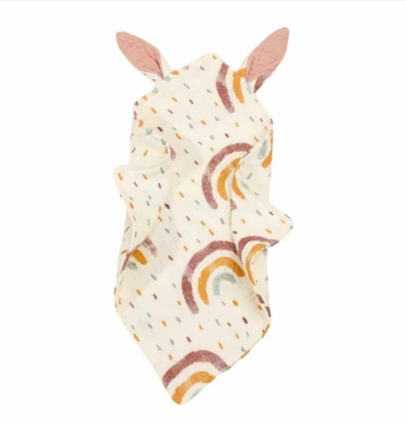 Muslin Baby Comforter Rainbow Carousel 1