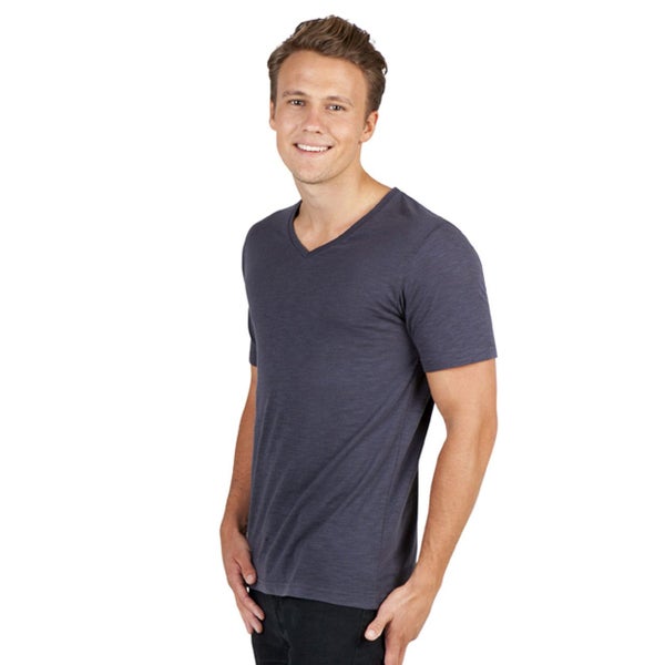 ZANE | Mens V-Neck Raw-Weave T-Shirts | Slim Fit Carousel 1