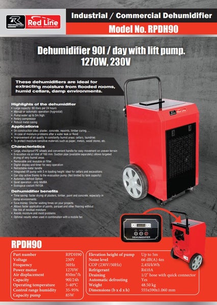 Remington RPDH90 Dehumidifier 90L/Day With Pump - Used Carousel 5