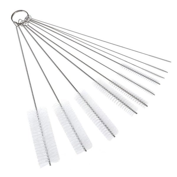 NEW 10Pcs White Nylon Straw Cleaners Cleaning Brush Drinking Pipe Cleaners Carousel 1
