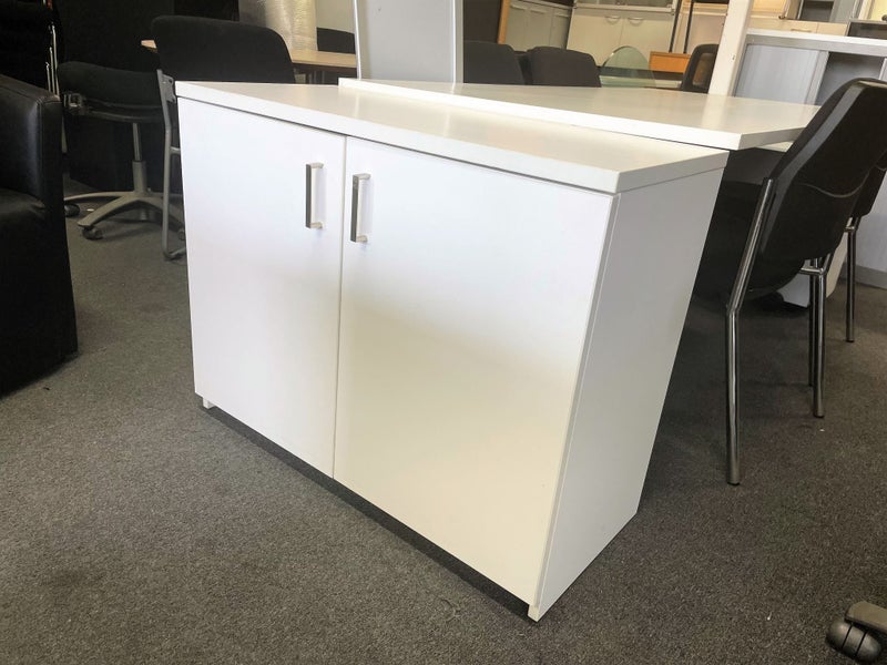 2 Door White Credenza - FREE DELIVERY @ BUY NOW PRICE WITHIN AUCKLAND Carousel 1