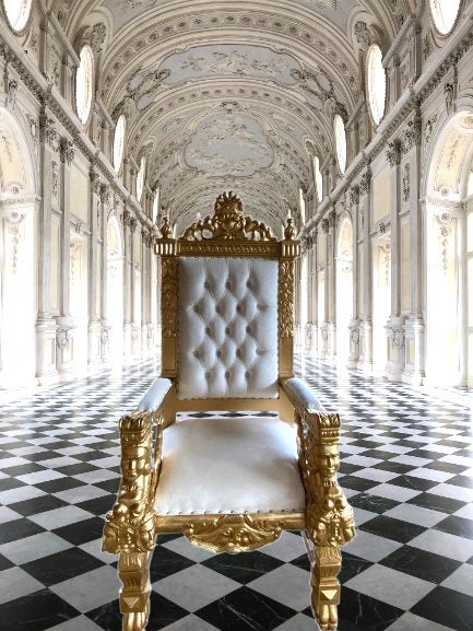 B/NEW THRONE CHAIR- THRONE CHAIR SOLID MAHOGANY FRAME Carousel 1