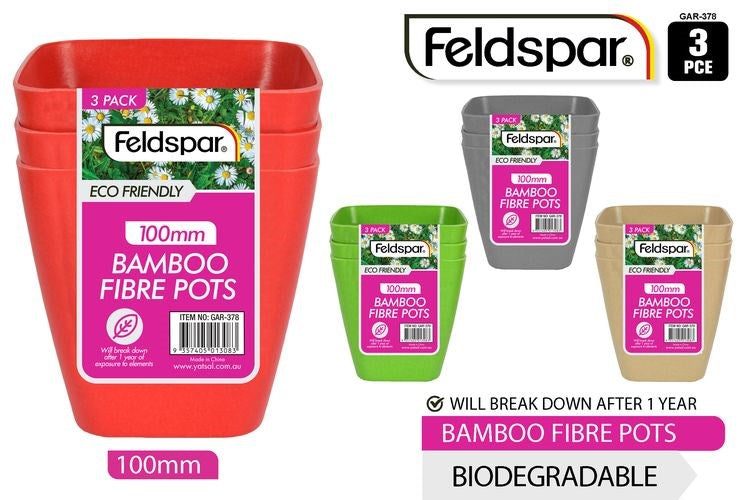 Bamboo Fibre Planting Pots 10cmx10cm Carousel 1