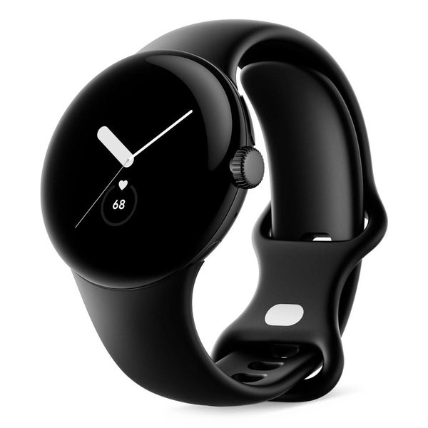 Google Pixel Watch Matte Black Stainless Steel with Obsidian Active Band Carousel 1