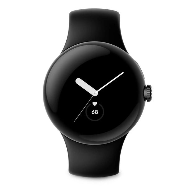 Google Pixel Watch Matte Black Stainless Steel with Obsidian Active Band Carousel 2