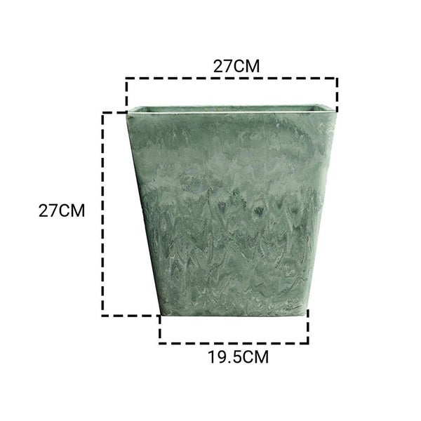 SOGA 2X 27cm Green Grey Square Resin Plant Flower Pot in Cement Pattern Plant... Carousel 2