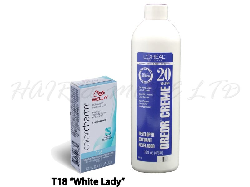 Wella Colour Charm Permanent Toner T18 42ml & Loreal Developer 20v 473ml - NEW! Carousel 1