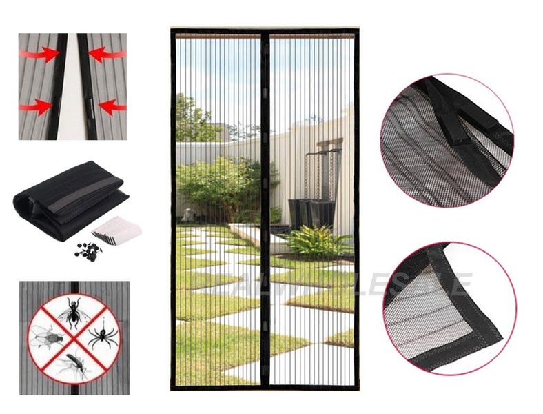 Insect-Proof Magnetic Door Curtain - No Tools Needed for Installation 4pcs Carousel 1