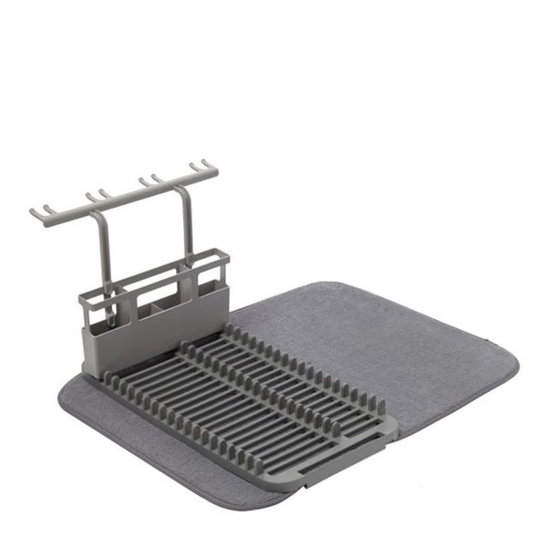 Umbra UDry Dish Rack with Dry Mat Charcoal Carousel 1