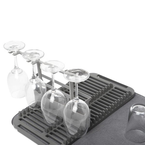 Umbra UDry Dish Rack with Dry Mat Charcoal Carousel 2