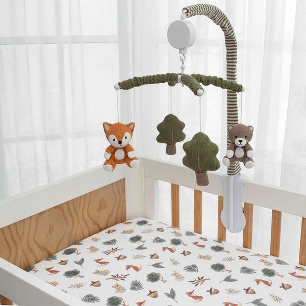 Living Textiles Baby Childrens Musical Fabric Mobile Play Set Forest Retreat Carousel 2