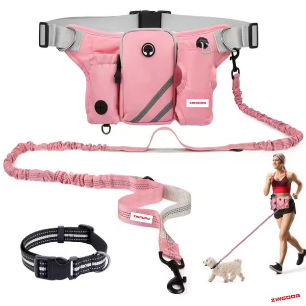 ZINGDOG Hands-Free Dog Leash with Waist Pouch for Running, Walking & Hiking Carousel 1