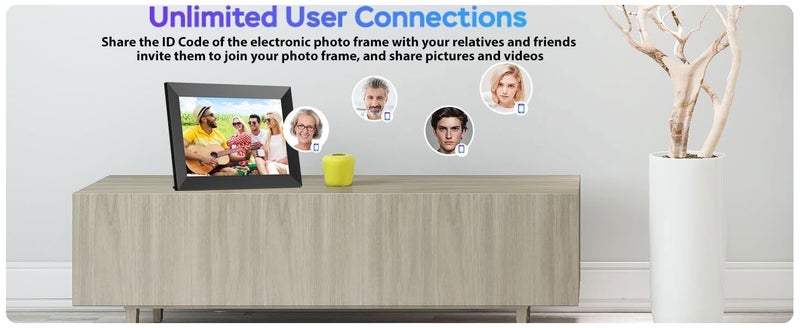 Digital Picture Frame WiFi 10.1 inch Touch Screen Electronic Photo Frame Carousel 1